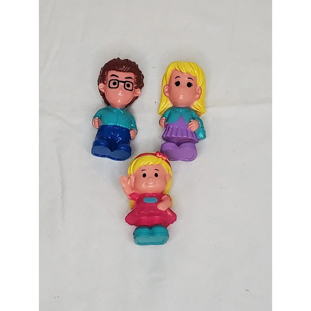 Fisher Price Little People Figures Set of 3 Boy with Glasses Blonde Girls Toy